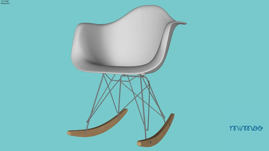 CADEIRA EAMES BALANÇO COM BASE DE MADEIRA NATURAL - CINZA CLARO - MIMOO TOYS