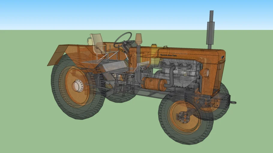Costum made tractor with deiesel engine - detailed model with realistic engine