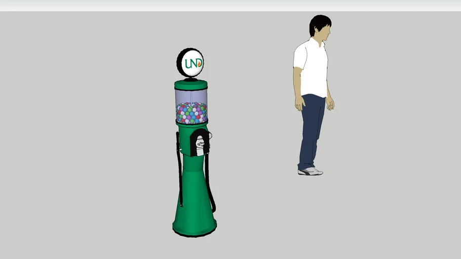 UND Themed Gravity Feed Pumps-Gumball Machine