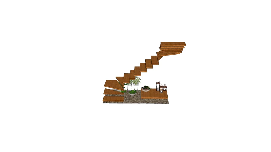 Internal stairs with indoor garden