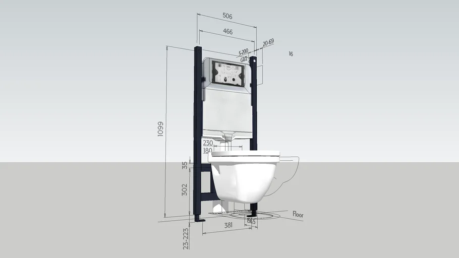 ABI Wall-Hung Toilet Cistern