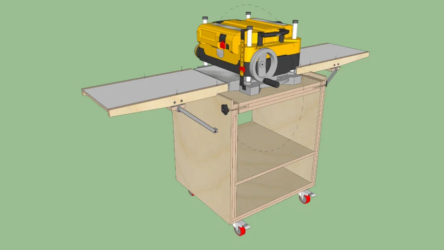 Flip-top Planer Cart with infeed/outfeed tables