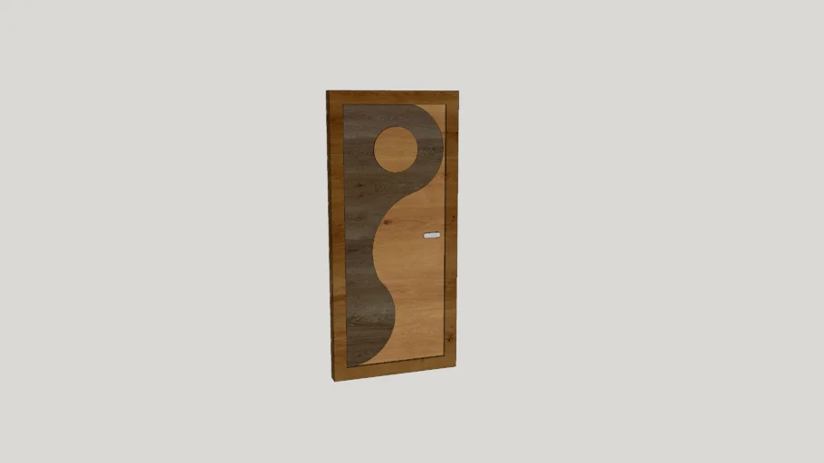 Wooden Door with simple ornament 
