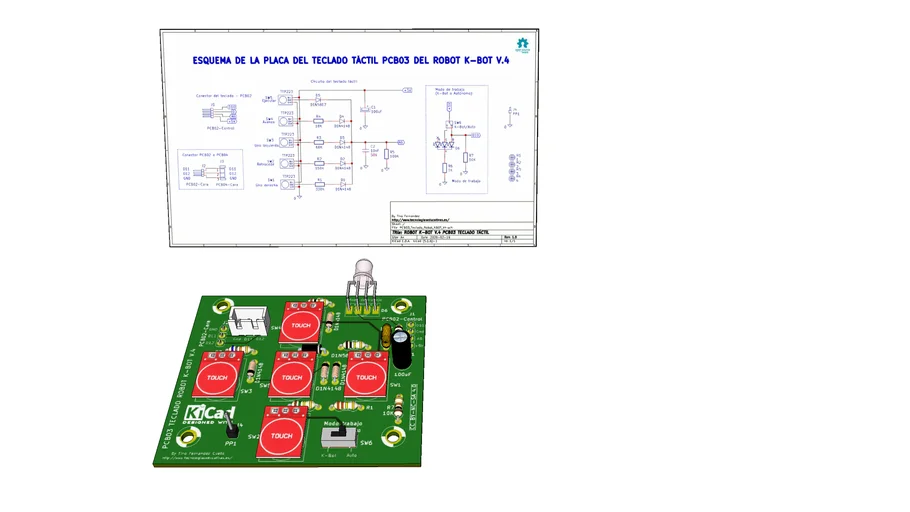 Teclado táctil PCB03 del robot K-Bot v.4