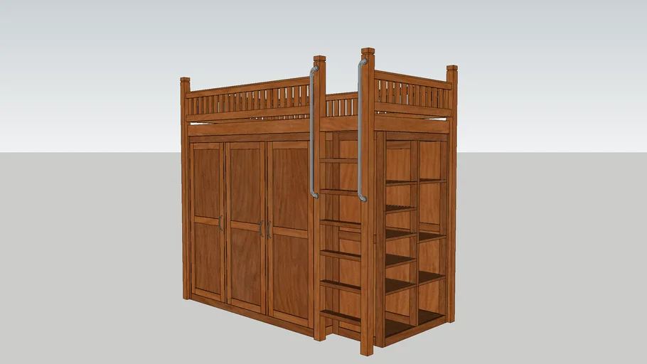 Bed with Cabinet.skp