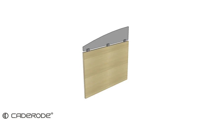 Painel Divisor Reto c/ Vidro Curvo - 1100x1100
