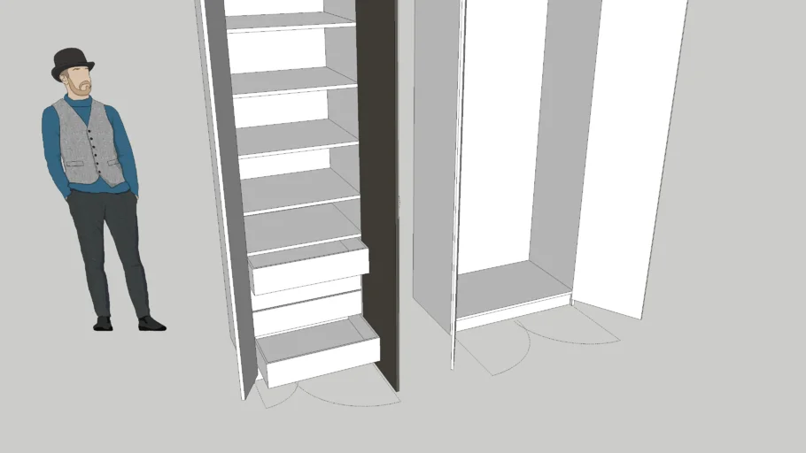 PAX 75cm 100cm Portes et tiroirs animés