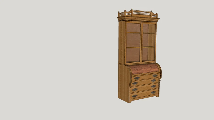 antique cylinder roll top secretary desk