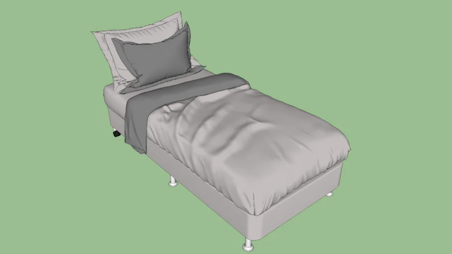 Cama Box Solteiro Vray Ready