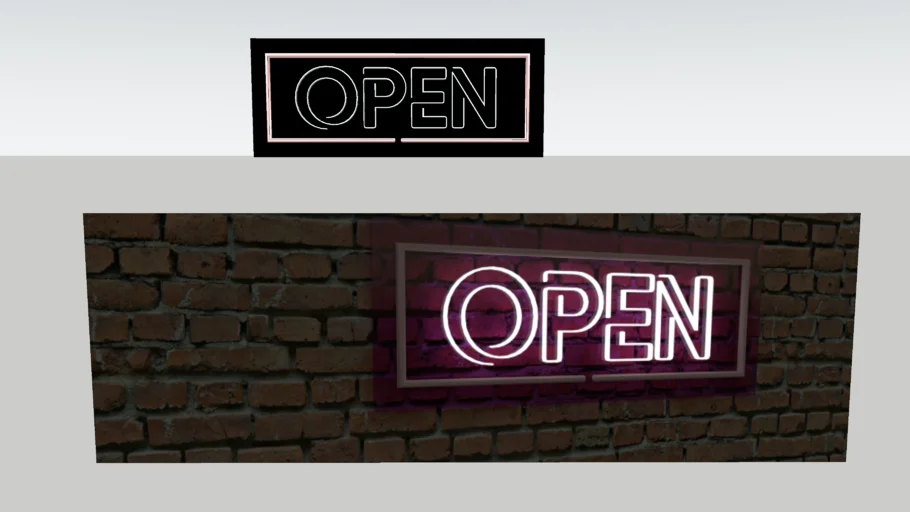 open neon sign logo