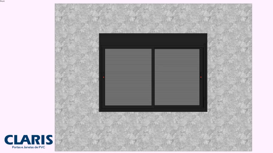 Janela Integrada 2 Folhas 2190X1595 - PRETO