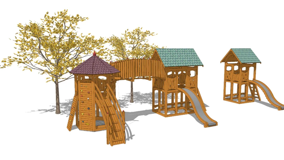 Real wood playground