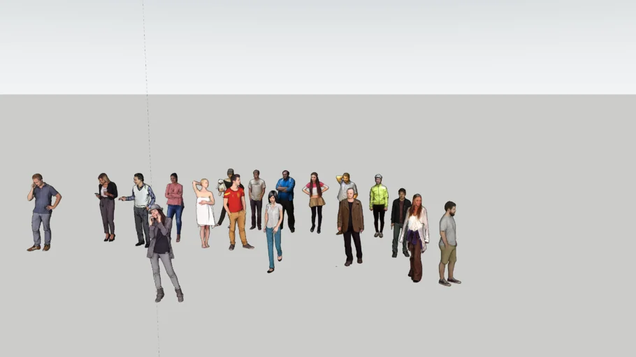 3d people standing