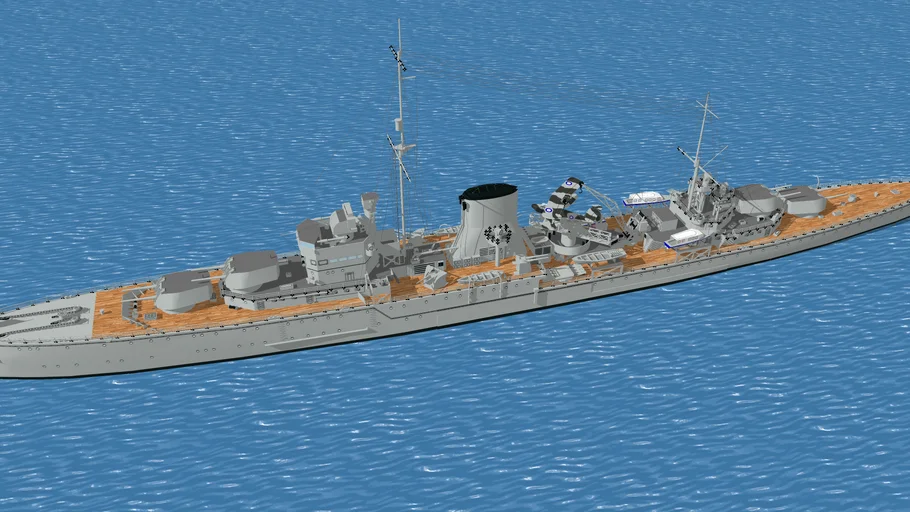 British light cruiser HMS Ajax(1939) by leonmetalowiec