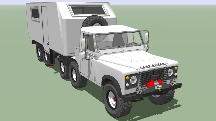 Land Rover V8-Turbo, 6x6 +5th wheel Camper | 3D Warehouse