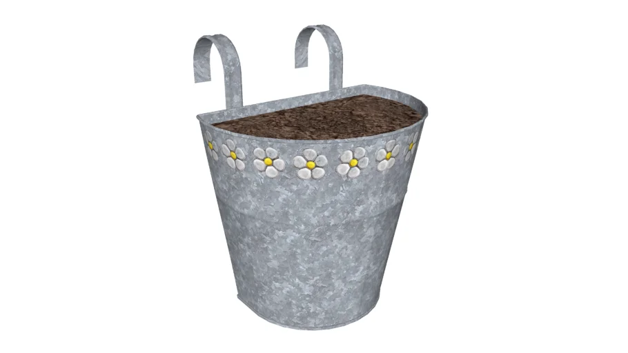 Hanging metal flowerpot