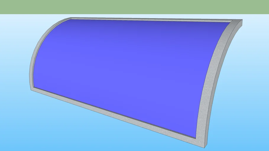 90 Degree Curved Window With Frame