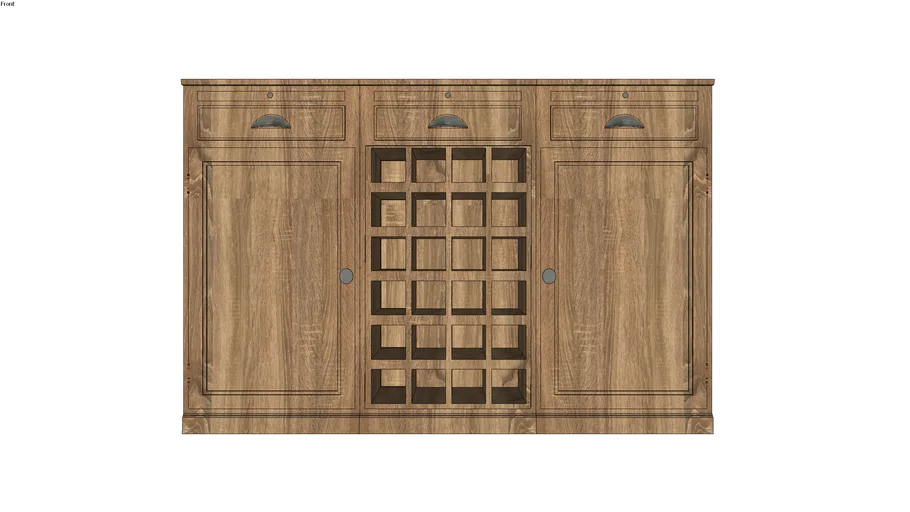 Modular Bar Buffet With Wine Grid
