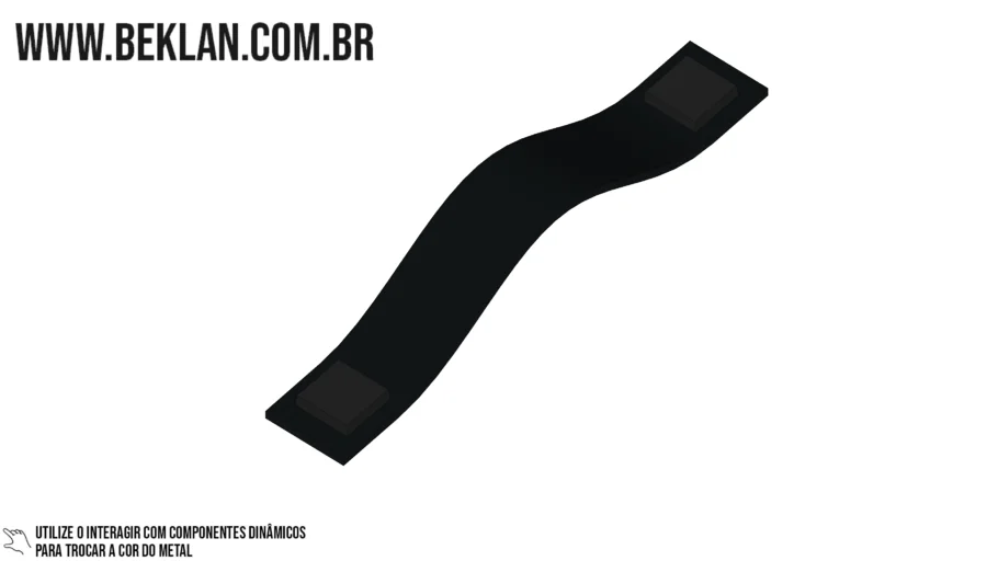 Puxador Alça Braavos 20022 | Couro Legítimo Nude Preto