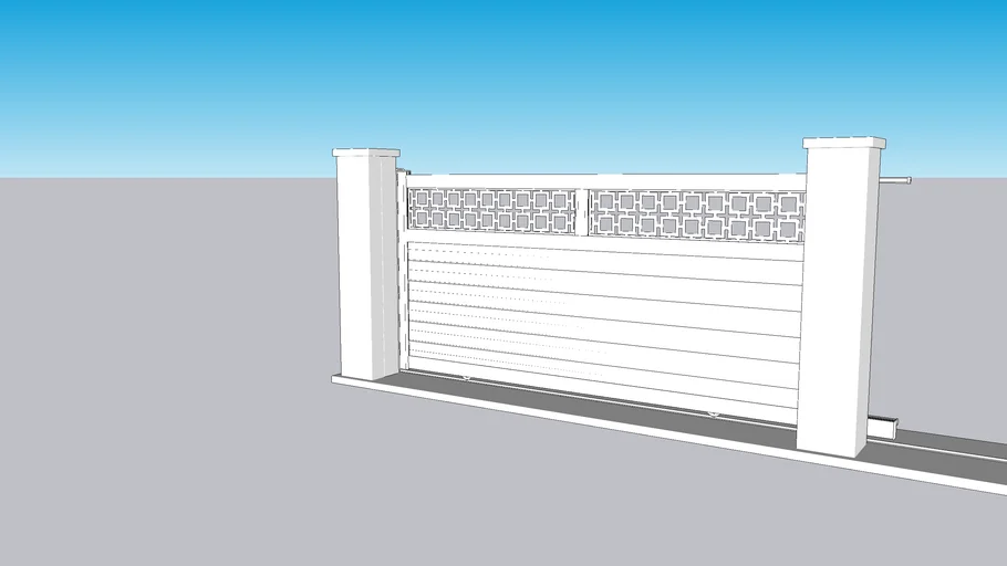 Portail Aluminium Coulissant METIG - Décor Fresk Framm