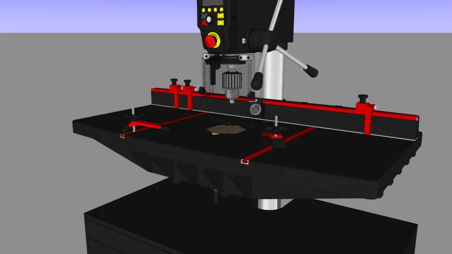 Teknatool Nova Viking DVR 16" drill press workstation for woodworking, with drawer cabinet and table