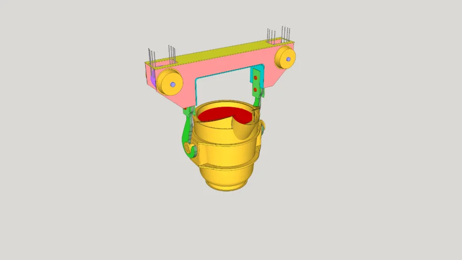 EOT crane Ladle beam with hot metal charging ladle