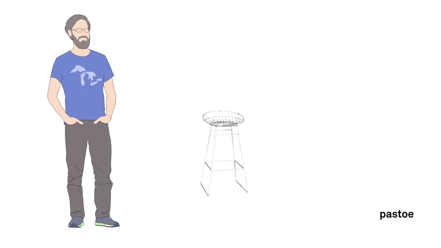 Pastoe Wire Bar Stool KM07 White