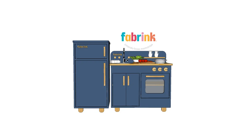 Cozinha infantil - fabrink - Cor Azul Petróleo
