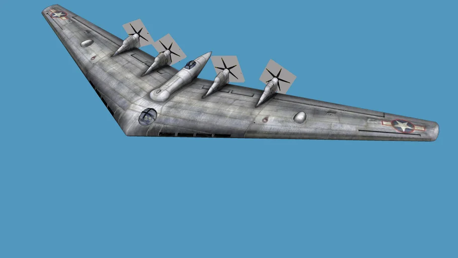 Northrop YB-35 flying wing (low poly)