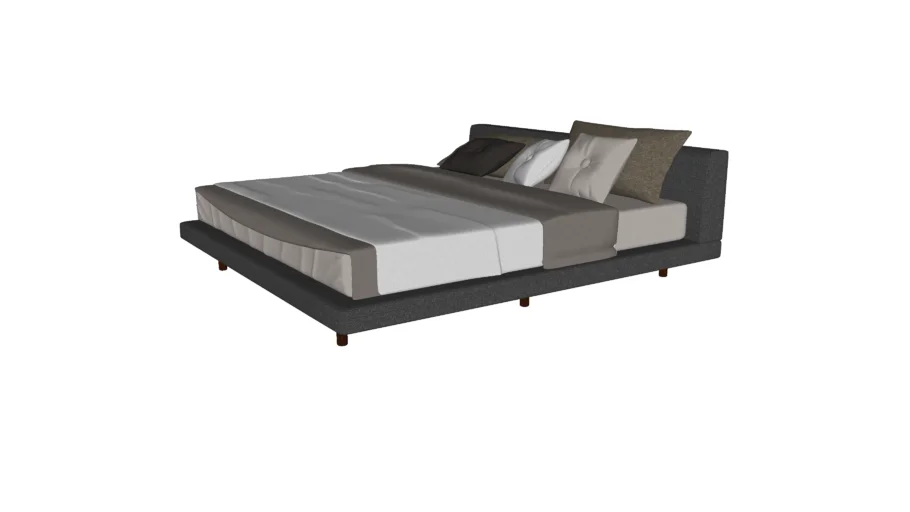 Jane King Bed in Dark Slate Fabric by Modloft