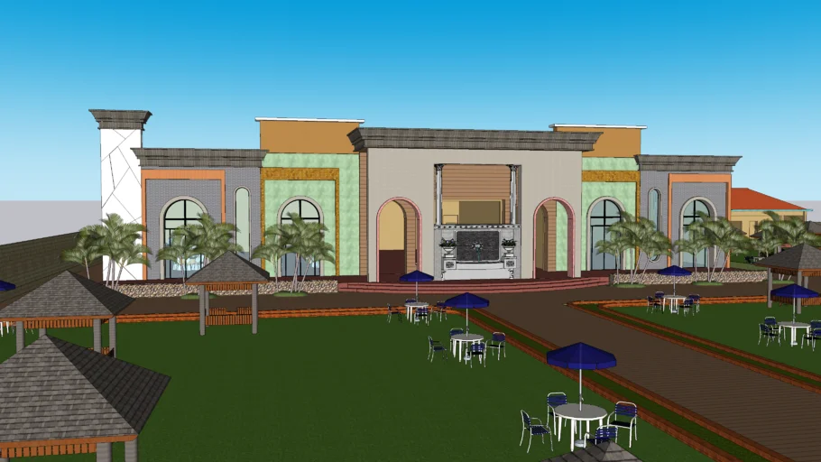 wedding hall planning 3d elevation 