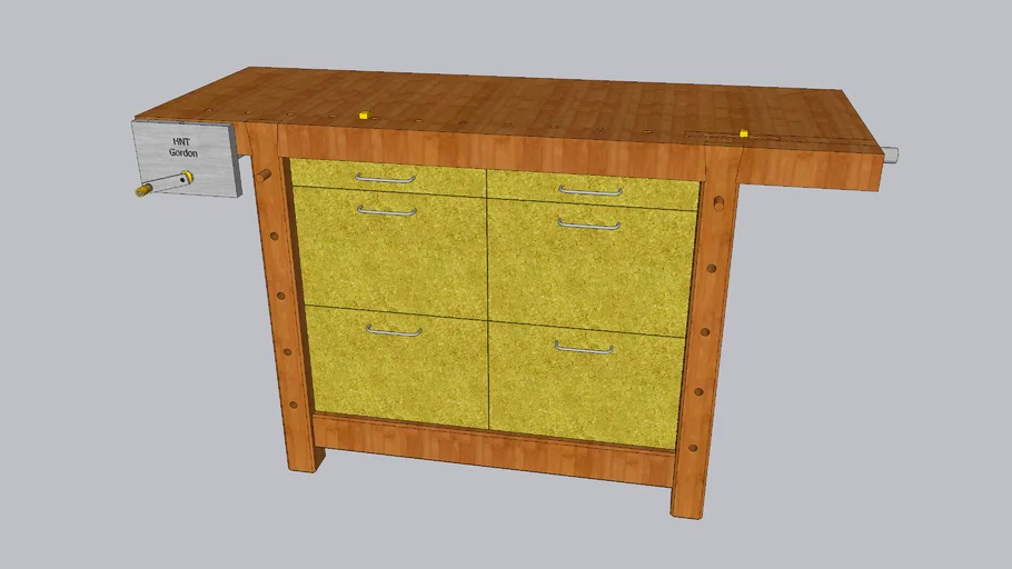 Modern Wood Workers Bench Cabinet