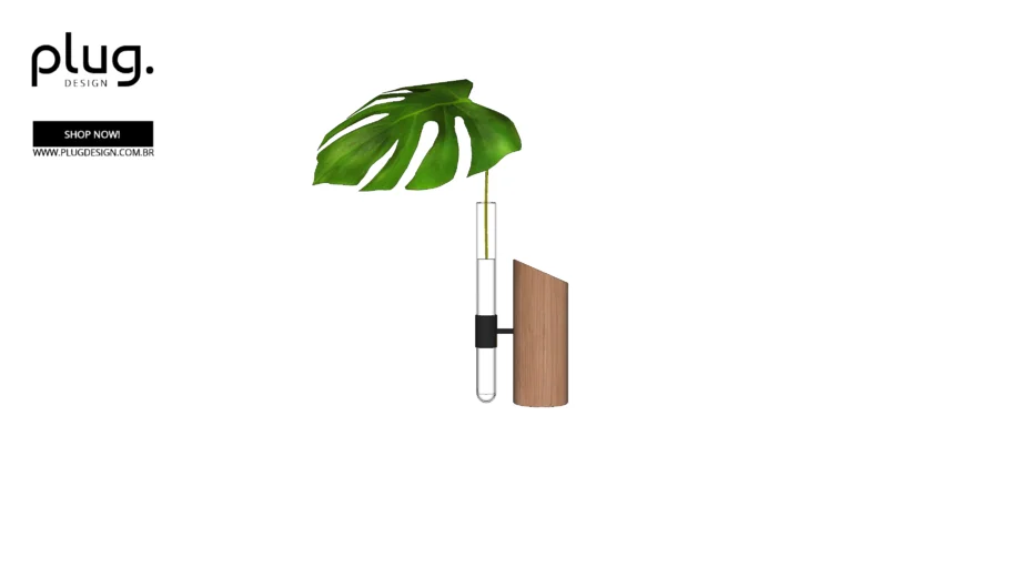 Vaso Leaf Preto - Plug Design Decoração e Adornos - VRay On