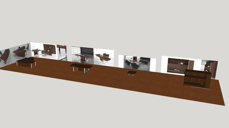 Office desk, meeting table, cabinet, and coffee table from BAFCO