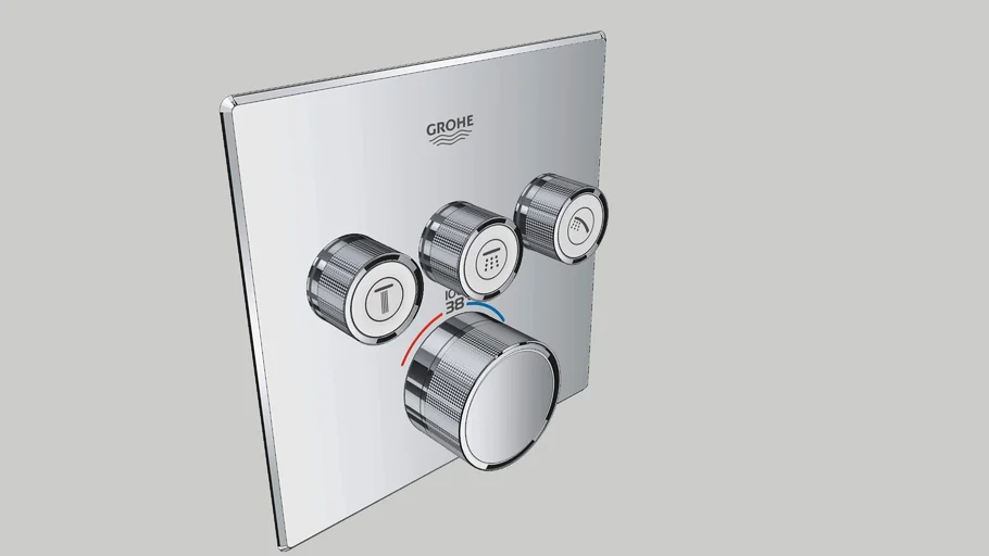 Grohe Thermal Smart Control Thermostat with 3  Valves