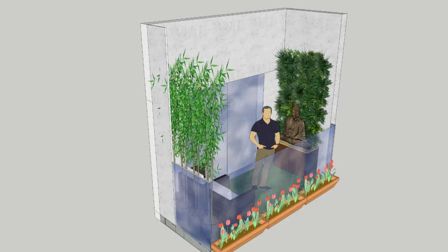 Landscaped Apartment balcony