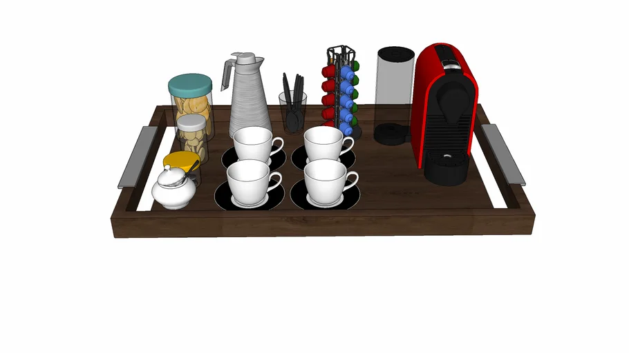 Tray with coffee