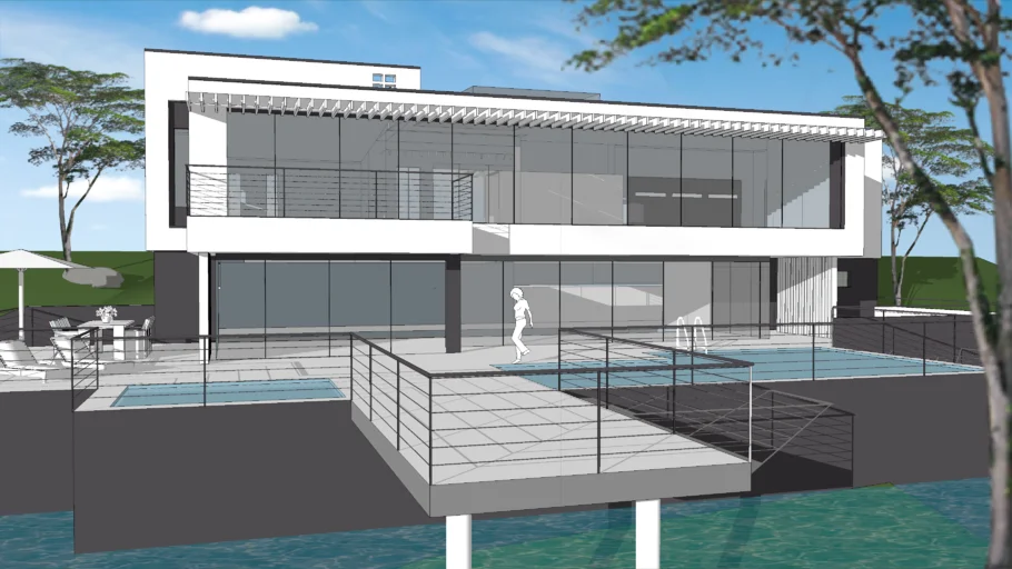 hillside villa with pool