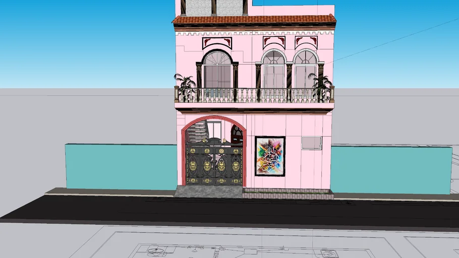 Spanish House Elevation 5 Marla