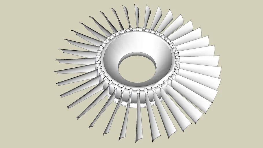 T56 - 1st Stage Compressor Wheel With Blades | 3D Warehouse