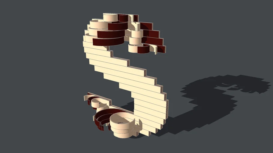 S - 3D Laminated Wood Letter