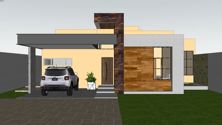 Casa com fachada moderna #0001