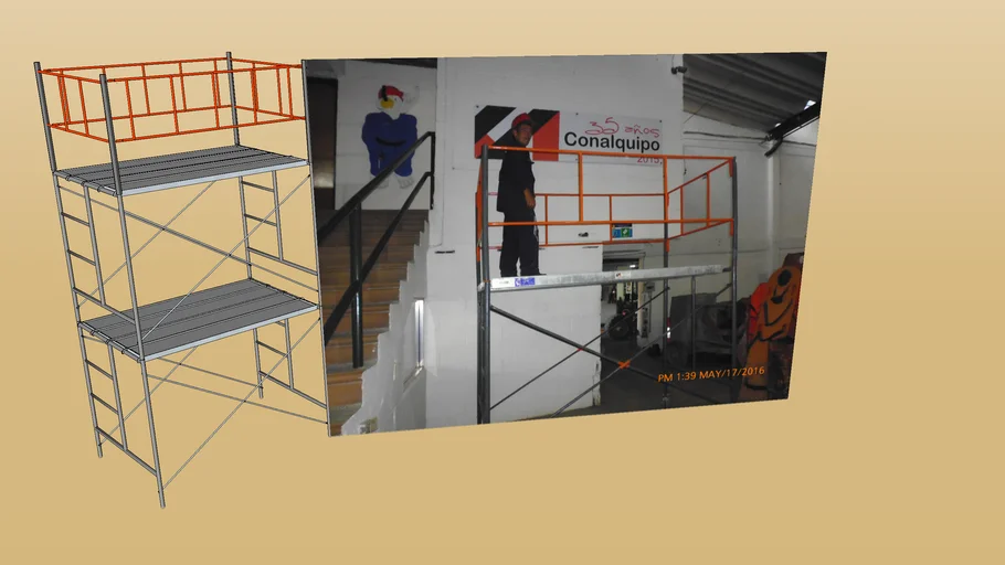 ANDAMIO TUBULAR CON BARANDAS Y PLATAFORMAS CERTIFICADAS