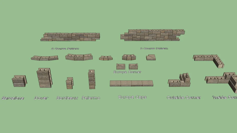 Allan Block Europa Retaining Wall Block Collection - Tan Color