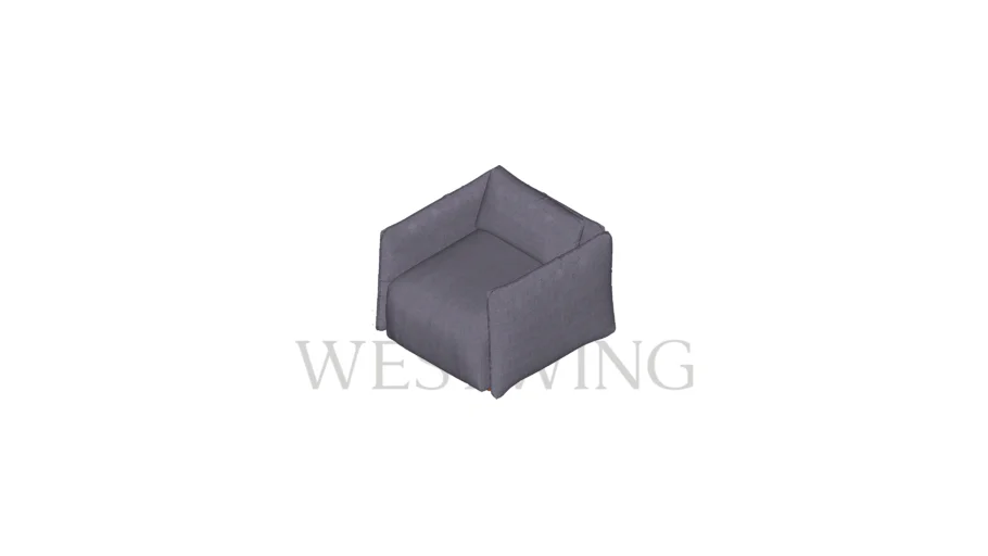 Poltrona Cama em Linho Luma Azul - Westwing