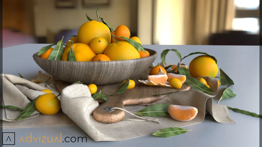 Oranges Kitchen Decor (V-Ray Ready)
