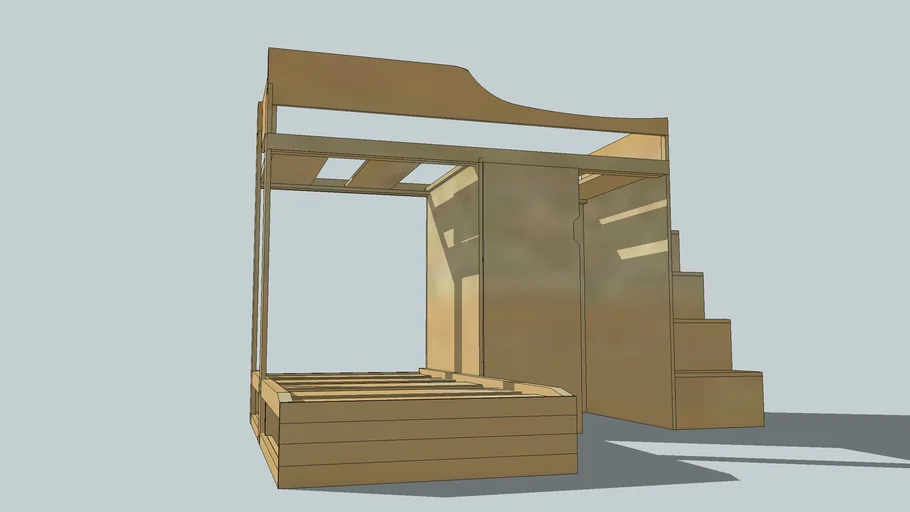 CAMAROTE CON CLOSET Y CAJONES ESCALA