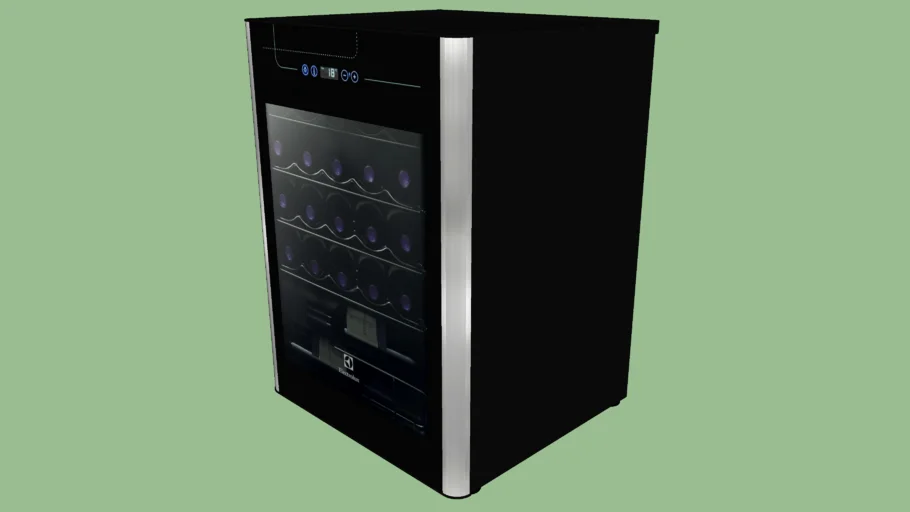 ADEGA 24 GARRAFAS UMA PORTA PRETO COM ACABAMENTO EM INOX (ACS24)