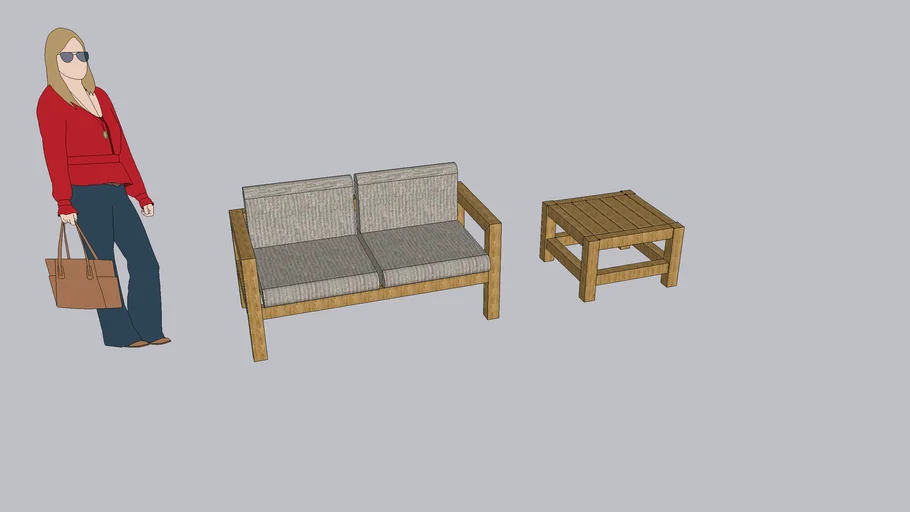 Sillon y mesa para terraza
