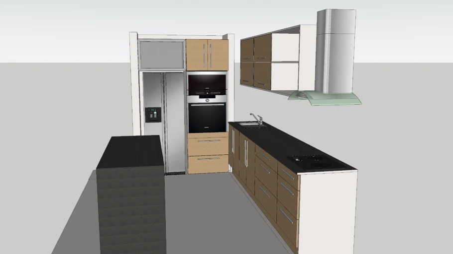 Cocina color Roble claro con Desayunador